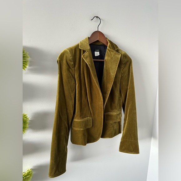 J. Crew | Gorgeous Green Velvet Blazer (Cotton fabric) - Picture 2 of 10